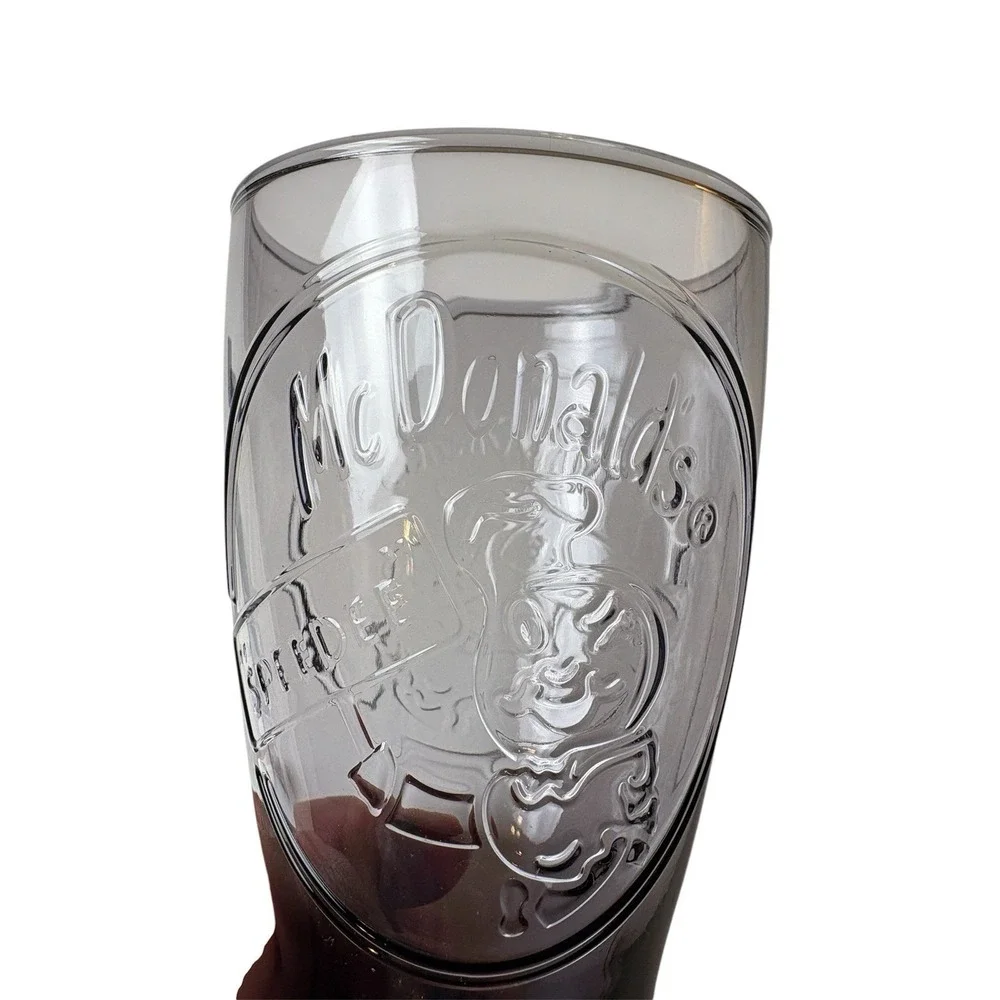 Vintage Retro‎ McDonalds Purple/Amythest Color Glass Embossed 1955 Set Of 4